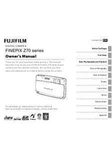 Fujifilm FinePix Z70 manual. Camera Instructions.